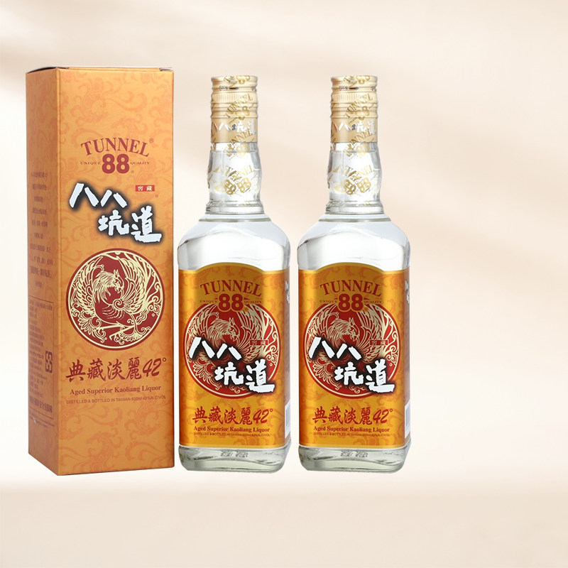 八八坑道典藏淡丽 42度清香型白酒 台湾高粱酒 600ml*2 88坑道