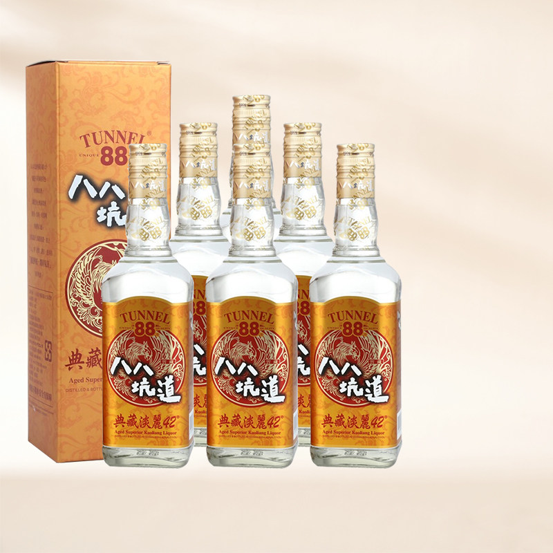 八八坑道典藏淡丽 42度清香型白酒 台湾纯粮高粱酒 600ml*6瓶
