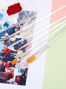 晨光文具水彩水粉组合画笔画刷初学者学生美术绘画专用画画刷毛刷5支画笔套装ABH97866