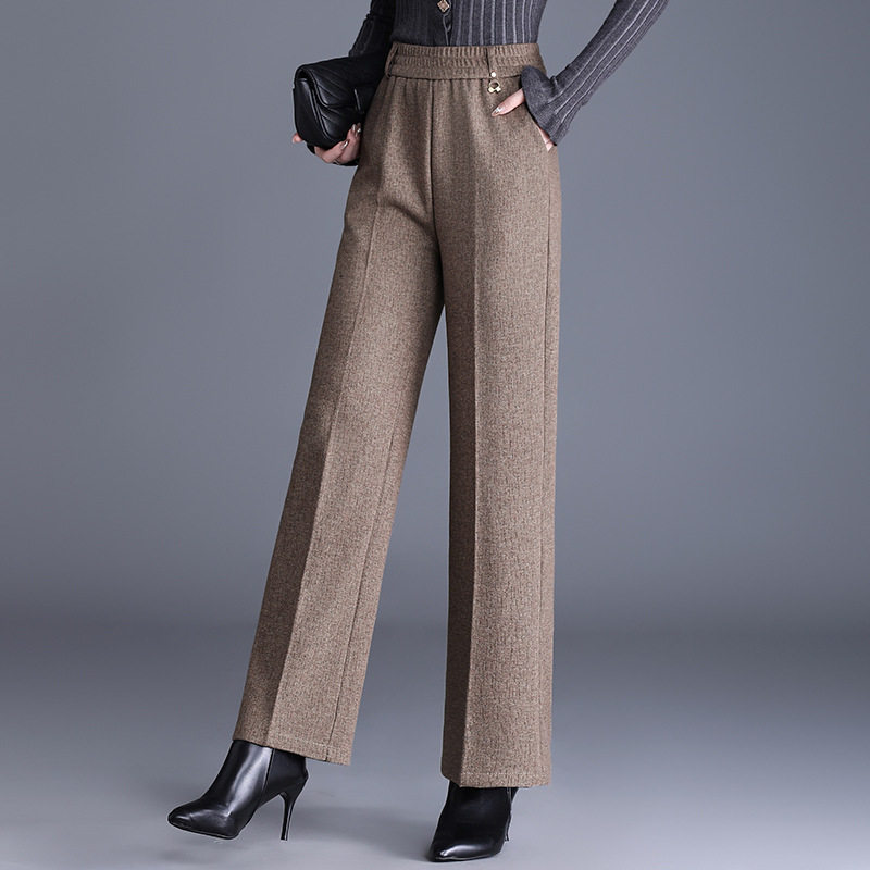 秋冬厚款羊毛呢妈妈裤子中老年女裤子高腰显瘦宽松直筒裤裤休闲裤,女装/女士精品,休闲裤,淘宝优惠券,粉丝福利购,淘宝优惠卷