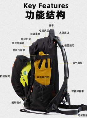 MYBRANDORIGINAL户外徒步登山背负系统24L骑行通勤双肩背包 MB024