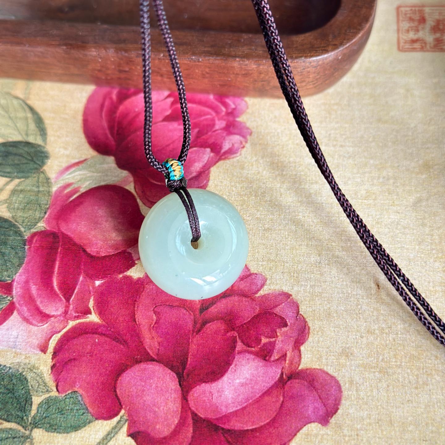 2张的且末蓝平安扣做毛衣链绝了