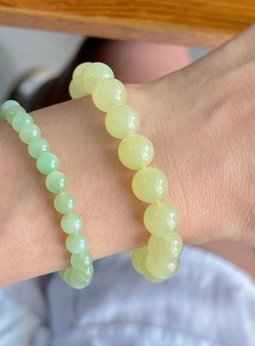 精致百搭色泽巨美的若羌黄玉手串