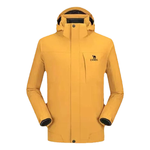 骆驼户外谷子黄色冲锋衣男女三合一暴雨级防水防风登山服外套三防