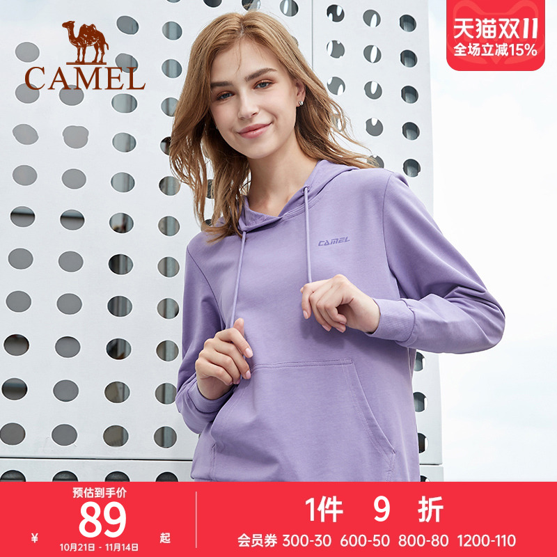 【断码清仓】骆驼卫衣男女款春秋季宽松韩版连帽薄款减龄套头衫