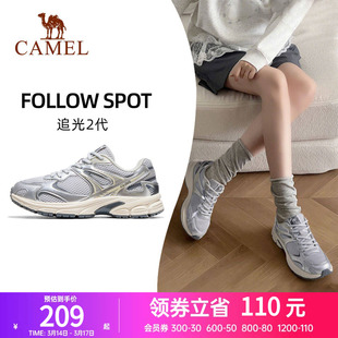 骆驼慢跑鞋女2026春季新款追光2.0网面透气防滑复古休闲运动鞋男