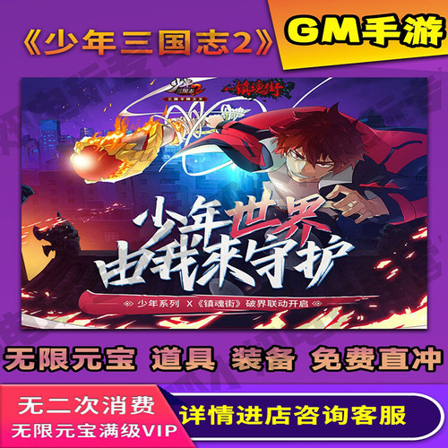 少年三国志2满V修改内购版无限宝石元宝折扣gm后台包站手游送首充