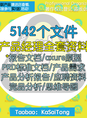 产品经理报告文档模板资料axure原型PRD需求分析mmap思维导图元件