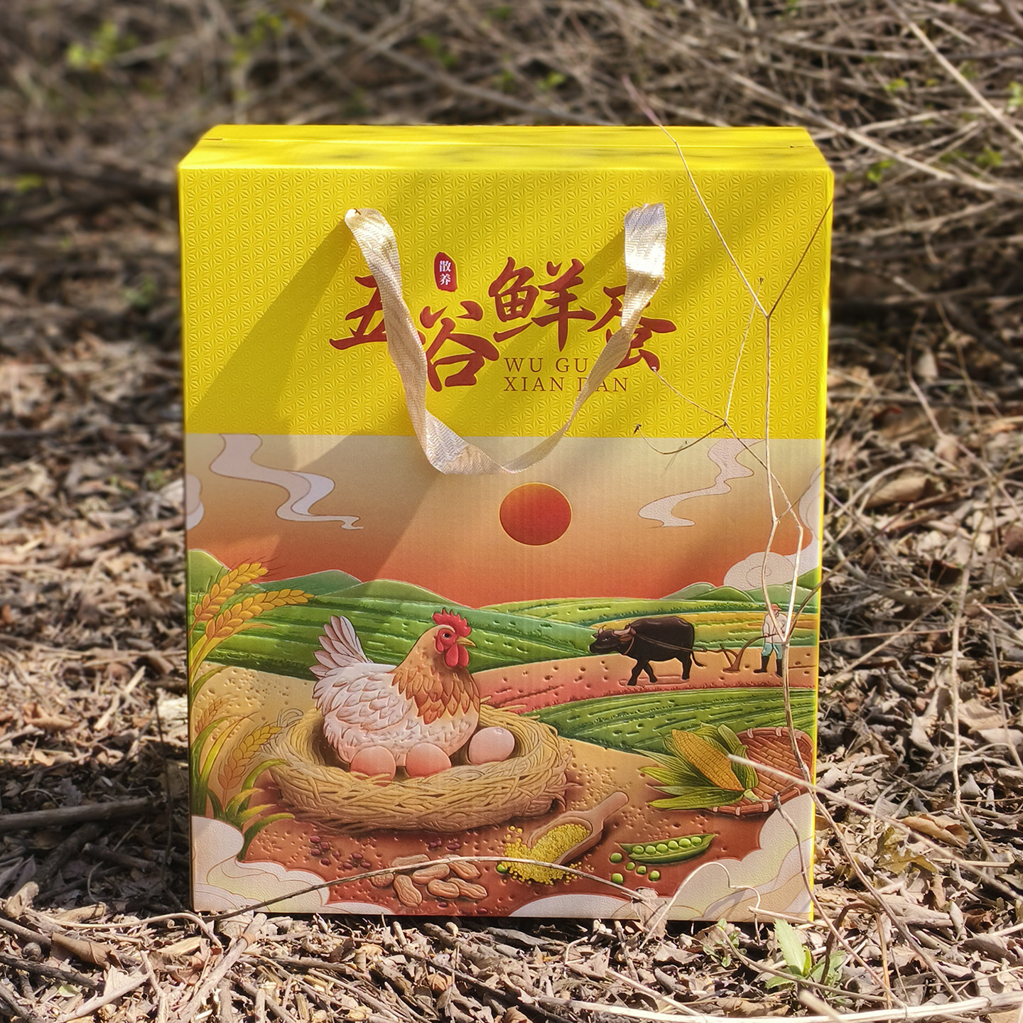 鸡蛋包装盒60枚90枚纸浆蛋托五谷鸡蛋盒虫草富硒鸡蛋包装礼盒定制