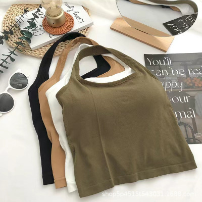 Gym Halter Top tank Padded yoga背心女Fitness workout Running