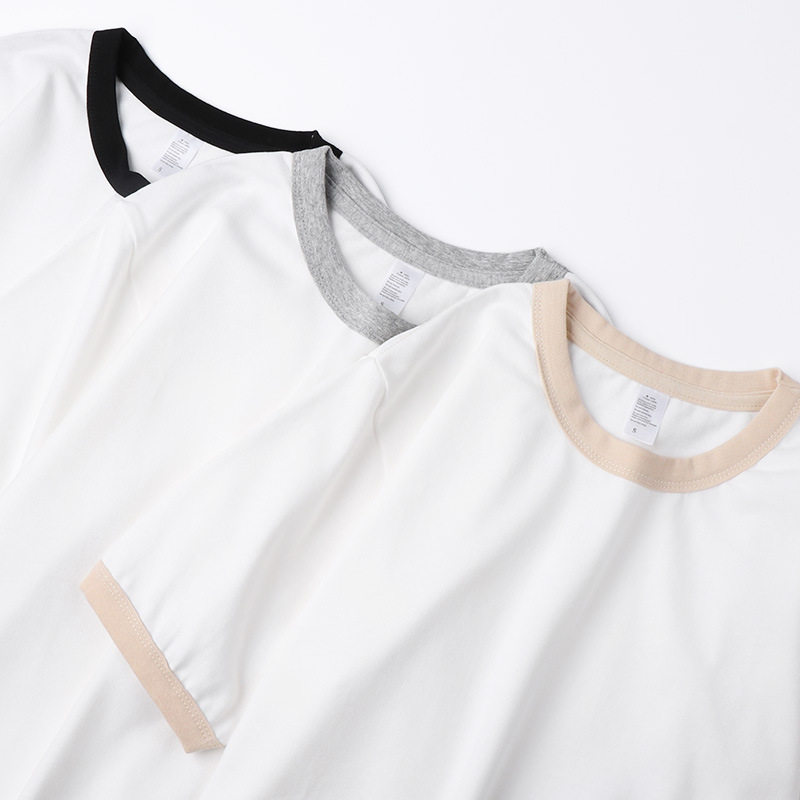 quality tshirt for women man t-shirt男女复古撞色300g重磅