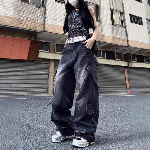 牛仔裤Fashion American Style Denim Pants Jeans Trousers大码