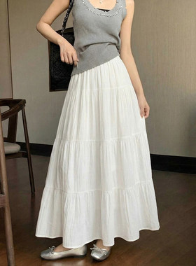 women's midi skirt ladies白色半身裙女2026新款高腰大摆裙A长裙