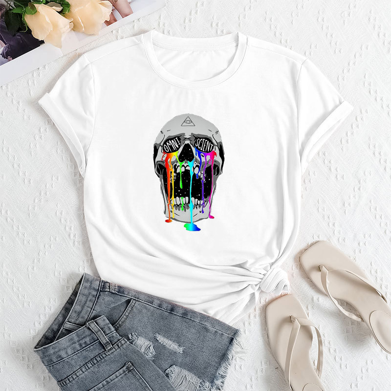 cute cartoon letter print summer couple short sleeved t-