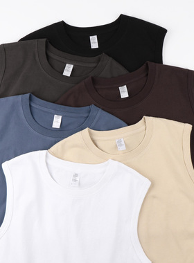 men plain tank top women basic vest couple美式230g重磅新疆