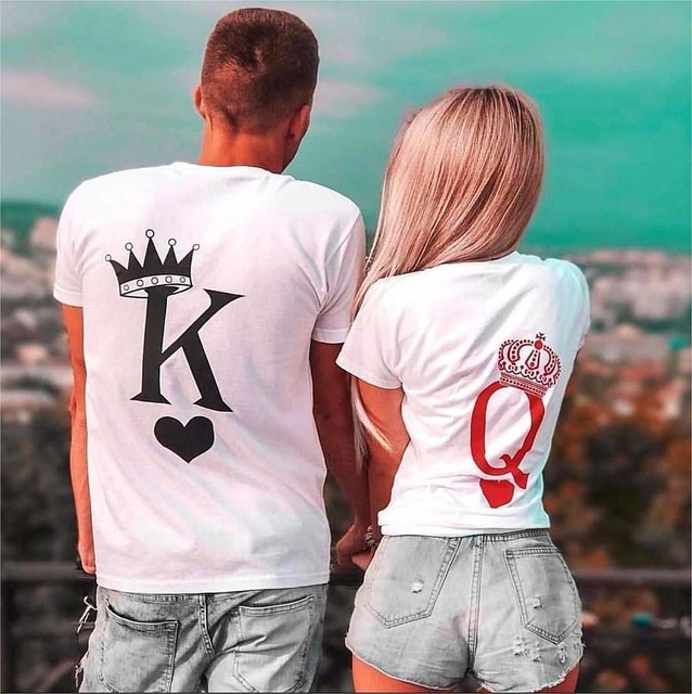 2019 Couple T-shirt K Q Love Printed Women T Shirts Tee Tops