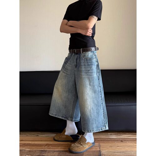 fashion baggy jeans denim pants versatile trousers美式牛仔裤