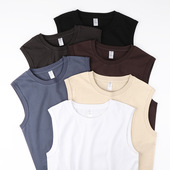 Plain Basic Tank Men Top Women Vest Couple230g重磅纯白色