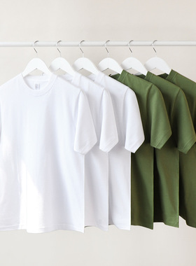Women Basic T-shirt Heavy t shirt Men美式210g抹茶绿色精梳