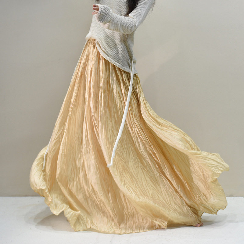 Quality Cotton Linen Maxi Skirt Women's Casual A-Line Skirts图片