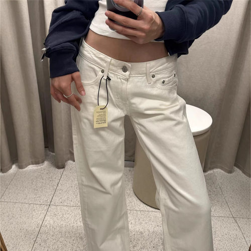 Womens Low Rise Denim Pants Vintage Y2K Baggy Wide Fit Jeans
