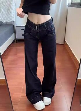 american retro low rise baggy jeans women's summer pants女裤