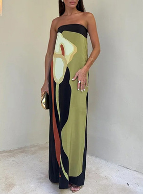 women dress ladies fashion dresses2026时尚无袖露肩抹胸性感