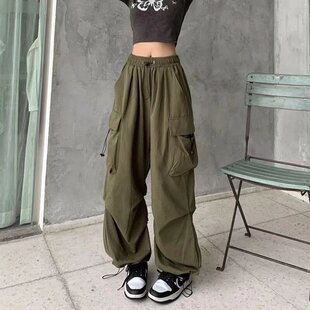 low baggy pants女裤 joggers rise solid pants cargo y2k women