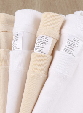 Cotton TShirt Long Sleeve Pullover Tops250g重磅奶茶杏色长袖