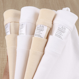 Cotton TShirt Long Sleeve Pullover Tops250g重磅奶茶杏色长袖