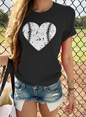 Women T-shirt Female Casual Funny Heart tshirt Woman Clothes