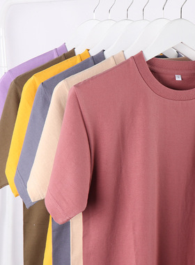 Ladies Basic T-shirt Heavy t shirt Man230g美式复古砖红枣