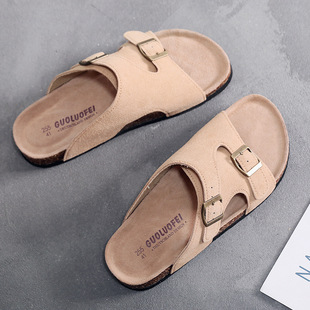 outdoor cork slippers for women man flats sandals slides