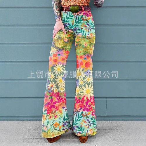 fashion women jeans sexy low rise denim pants女式欧美花卉
