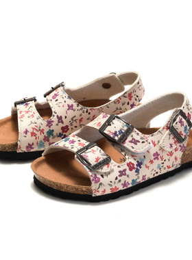 Kids Cork Sandal Slippers Slides碎花儿童软木凉鞋男童女沙滩鞋