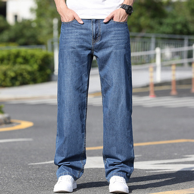mens straight jeans versatile man loose denims pants vintage