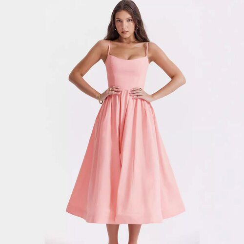 summer dress women elegant ladies vestidos新款欧美纯色性感