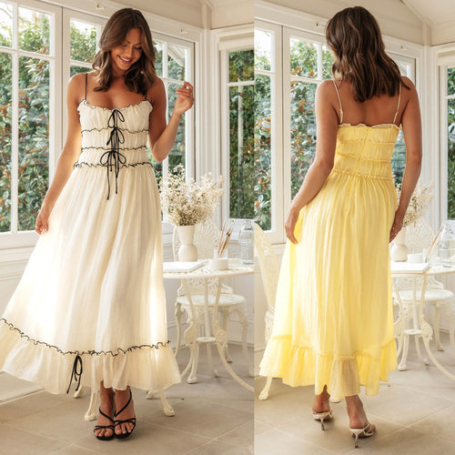 summer dress women elegant ladies vestidos欧美新款吊带长款
