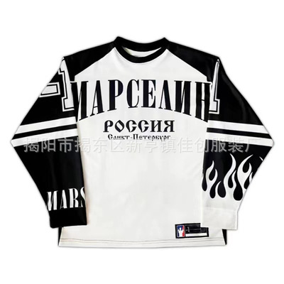 Y2k марселин Jersey Long Sleeve Tshirt Baseball Tops