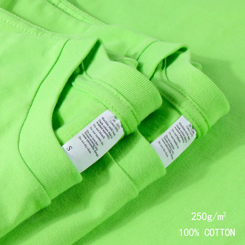 Men T-shirt Solid Color Women Short Sleeve High Quality250g