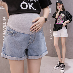 Pregnant Women's New Jeans shorts fashion jorts孕妇牛仔短裤