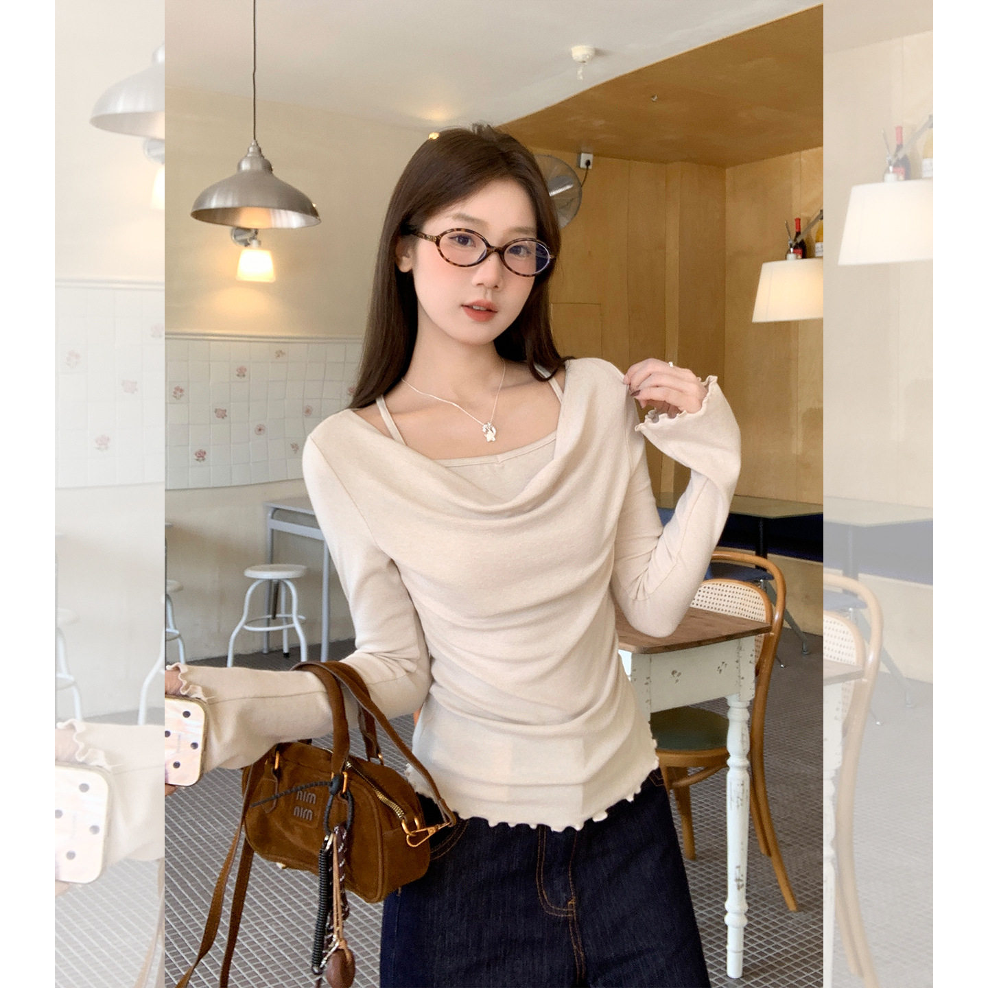 women sexy off shoulder t-shirt female crop top亚麻感斜肩