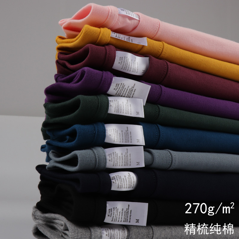 men t-shirt solid color women short sleeve high quality270g