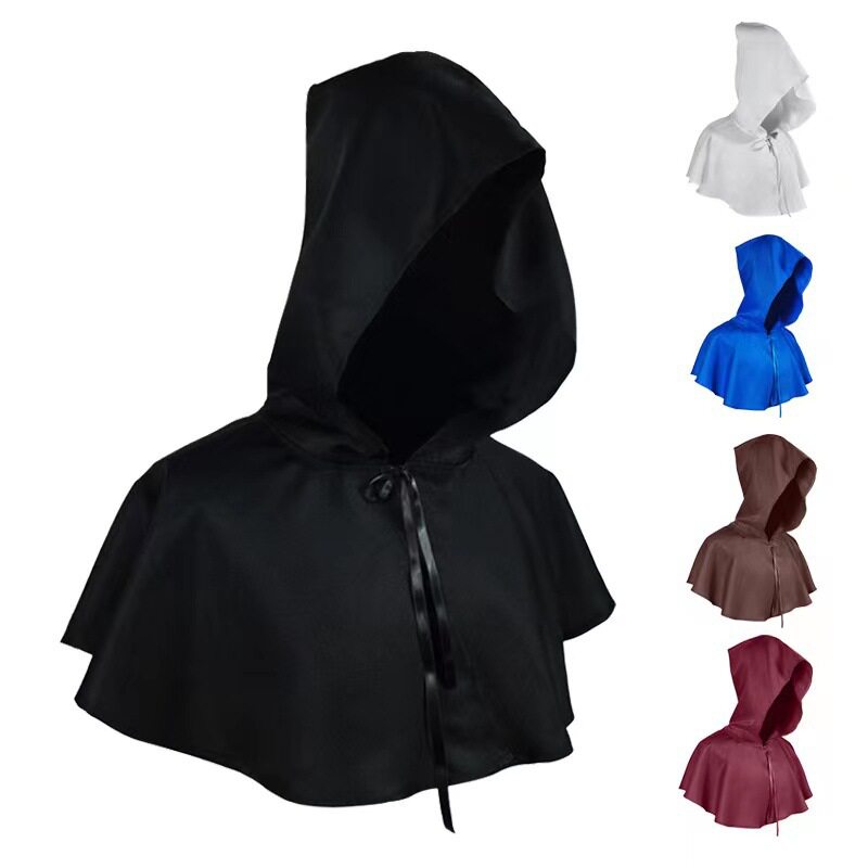 women dress欧美新款万圣节cos服装斗篷死神披风中世纪连帽纯色