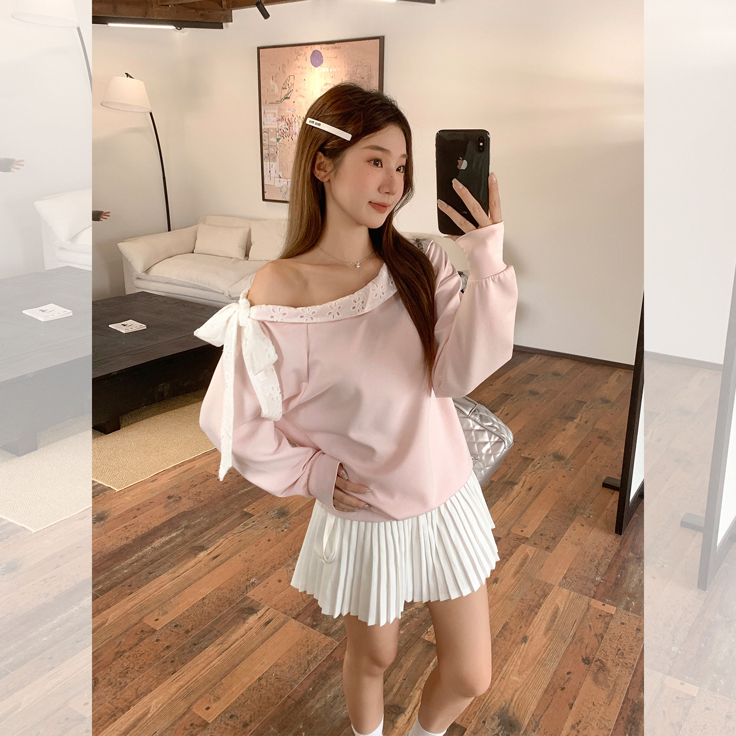 women sexy off shoulder t-shirt female crop top粉色纯欲斜肩