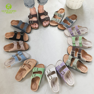 outdoor cork slippers for women man flats sandals slides