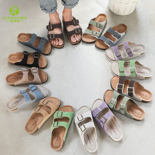 outdoor cork slippers for women man flats sandals slides