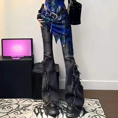 y2k jeans stylish denims pants streetwear trousersy2k亚文化