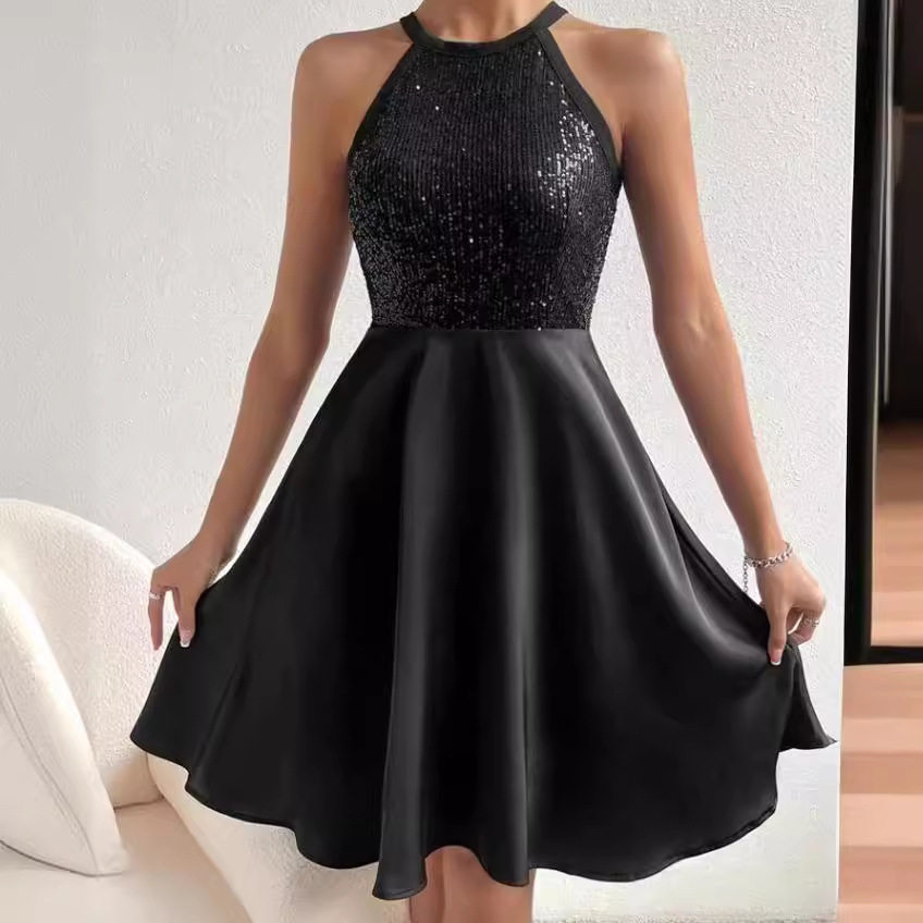 new dress women elegant ladies vestidos2026 欧美新款 亮片图片