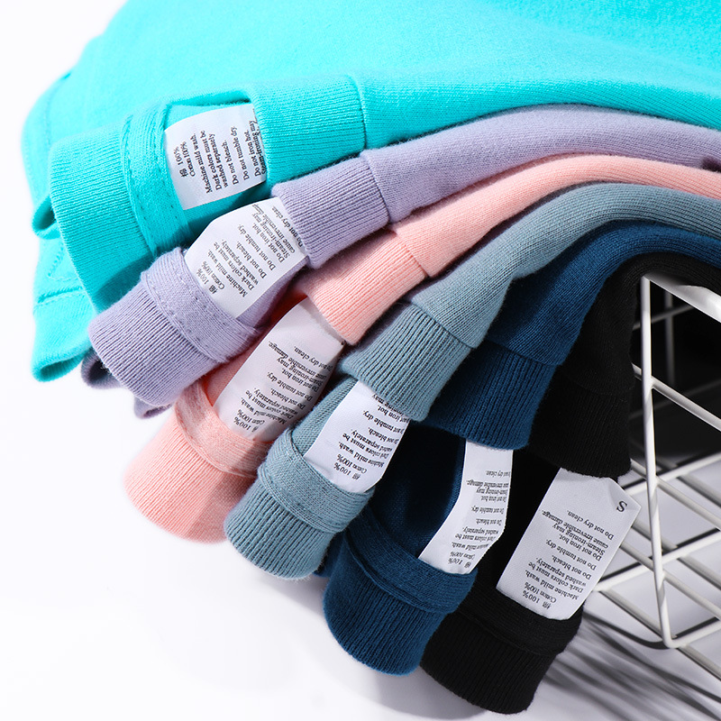 Men T-shirt Solid Color Women Short Sleeve High Quality250g